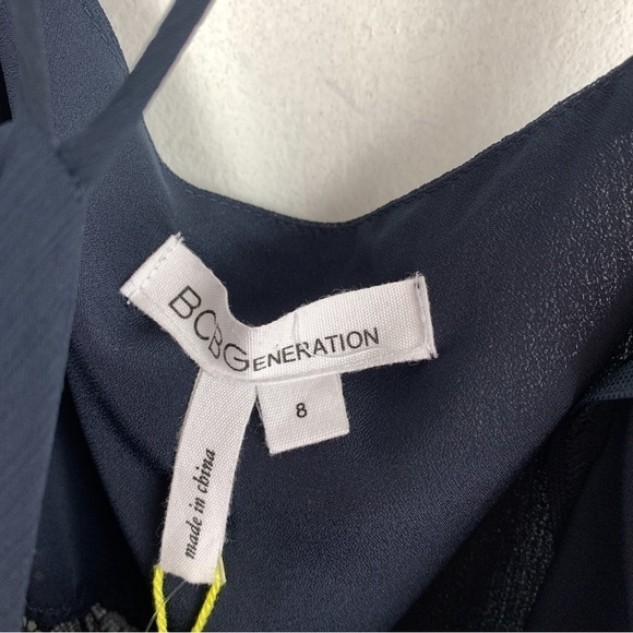 NWT BCBGeneration Dark Nights Black Lace Cutout Halter Maxi Dress Sz 8 - Picture 7 of 10